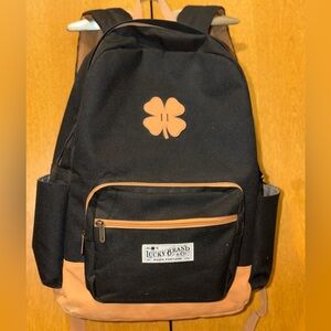 Lucky Brand Black and Brown Unisex Backpack